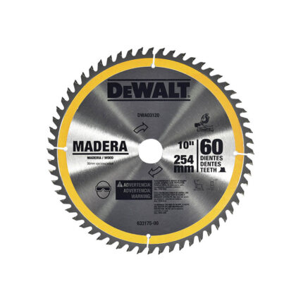 Disco sierra circular 10 pulgadas 60 dientes para madera DEWALT DWA03120