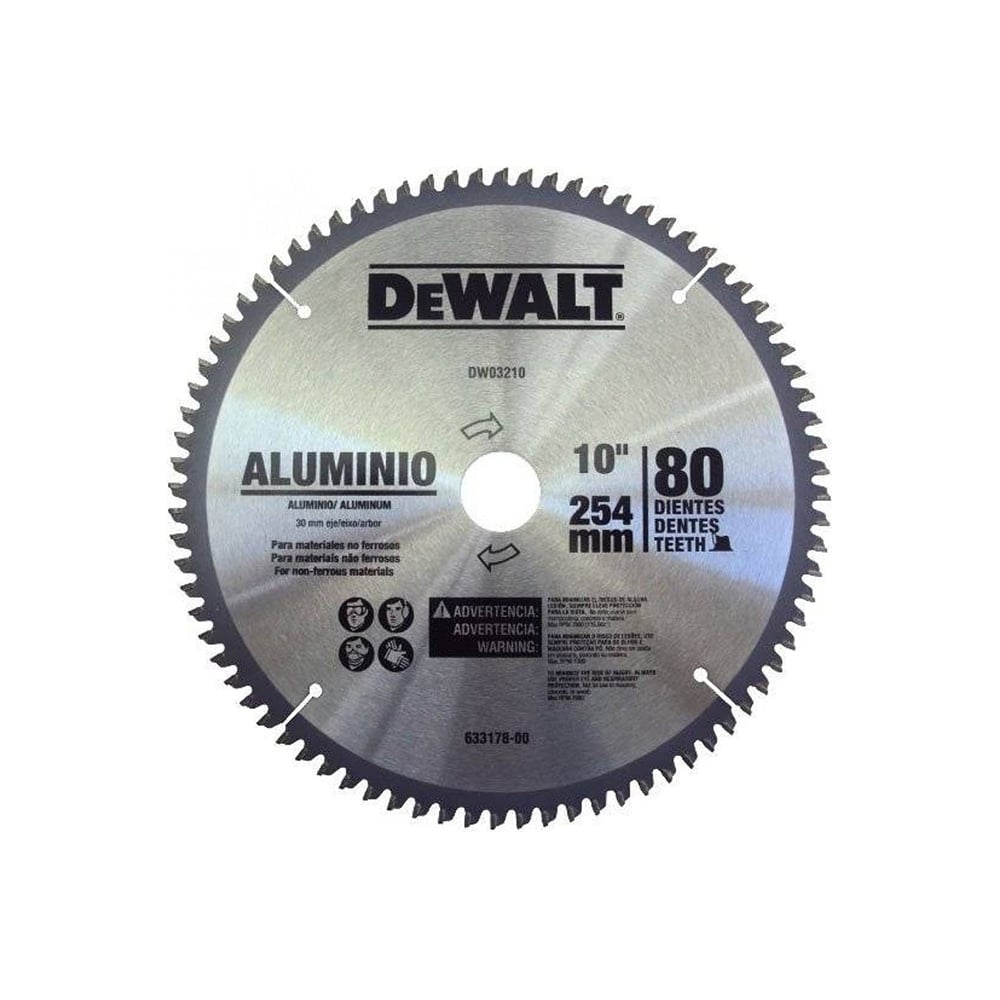 N_DWA03210.jpg DEWALT Disco sierra aluminio 10 pulgadas 80 dientes, eje 5/8 in