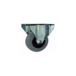 Rueda de goma gris 150 mm con platina fija para uso industrial
