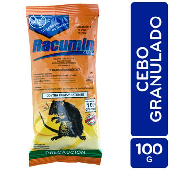 Racumin Cebo 100g rodenticida Envu Bayer sobre control de ratas y ratones