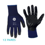 GE Protección Guantes recubiertos de nitrilo M (12 pares) para salud ocupacional