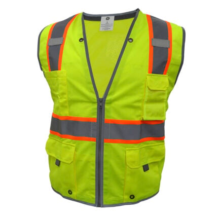 GE Protección Chaleco de trabajo verde 8 bolsillos L, equipo de protección personal