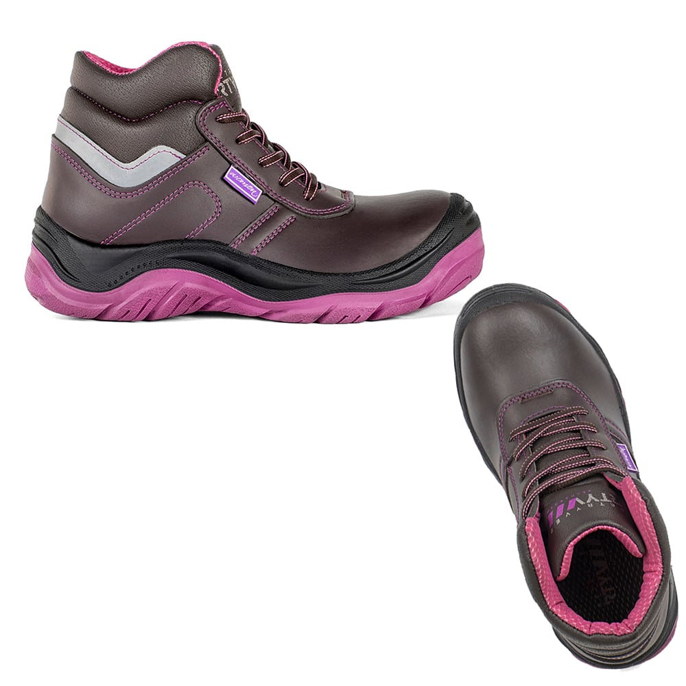 1011317132.jpg Zapato de seguridad Retryver Hera para mujer café-rosada N°39