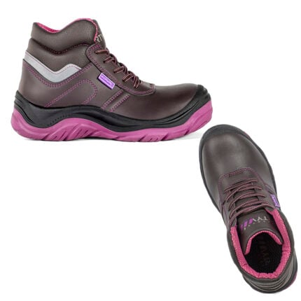 Zapato de seguridad Retryver Hera café-rosada N°40