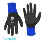GE Protección Guantes de nitrilo recubiertos 12 pares para salud ocupacional