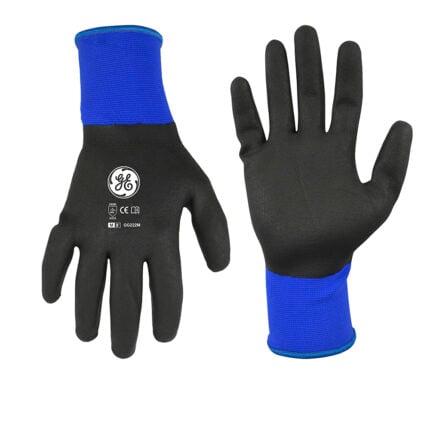 GE Protección Guantes de nitrilo con recubrimiento completo, talla M