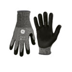 GE Protección Guantes recubiertos de nitrilo A4 calibre 18 talla L (12 pares) para salud ocupacional