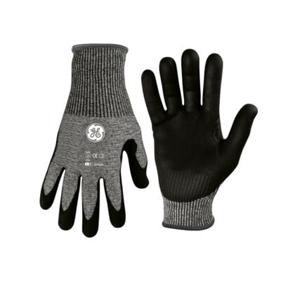 GE Protección Guantes recubiertos de nitrilo A4 calibre 18 talla L (12 pares) para salud ocupacional