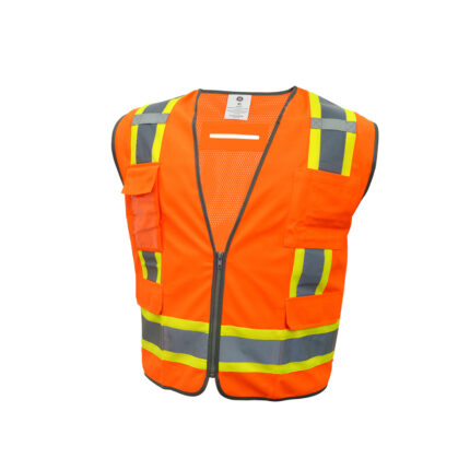 GE Protección Chaleco naranja con contraste y 8 bolsillos XL | equipo de protección personal