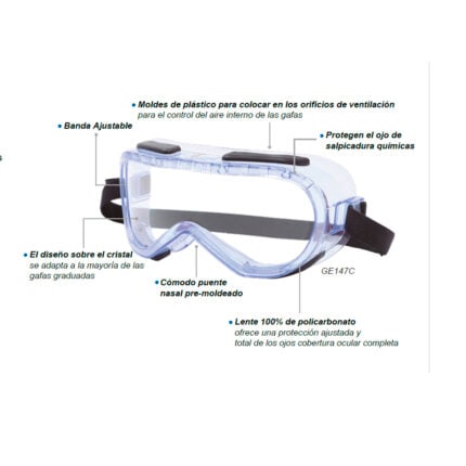 GE Protección Lentes de seguridad con ventilación para protección ocular