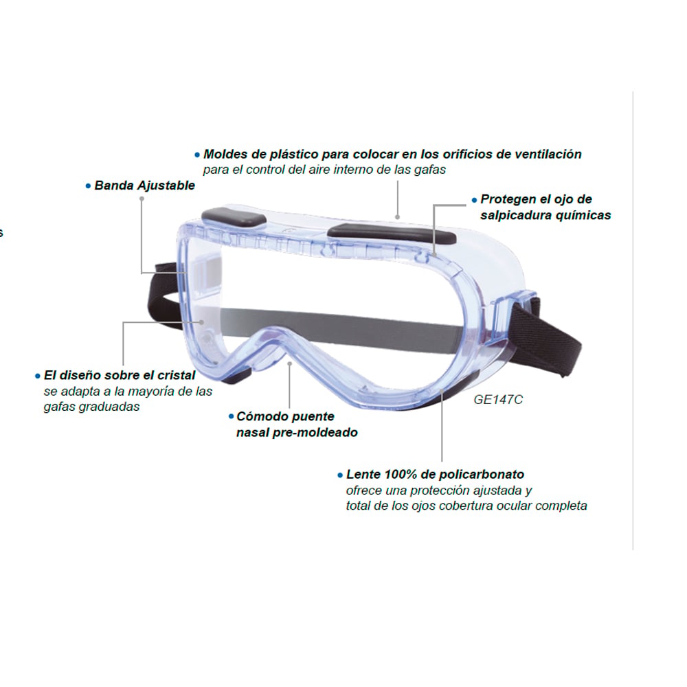 1011317738.jpg GE Protección Lentes de seguridad con ventilación para protección ocular