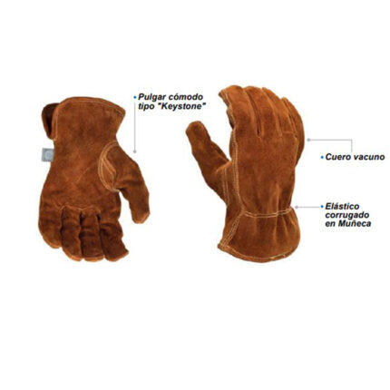 GE Protección Guantes de nitrilo: alternativa en cuero vacuno grano M para trabajo industrial