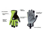 GE Protección Guantes de nitrilo para mecánica de alta visibilidad, talla M