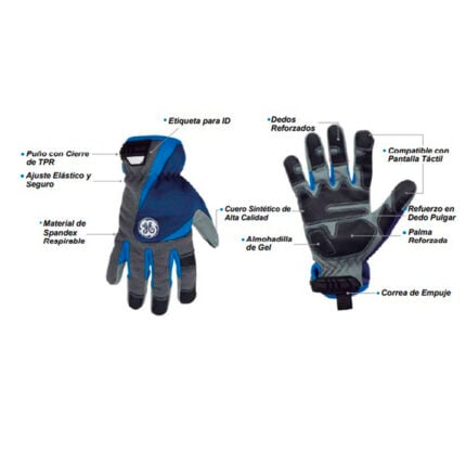 GE Protección Guantes para mecánica profesional GG411LC para salud ocupacional
