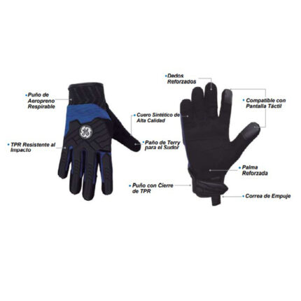 GE Protección Guantes de nitrilo para mecánico con protección de impacto, talla L