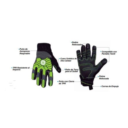 GE Protección Guantes de nitrilo para mecánica de alta visibilidad GG417LC