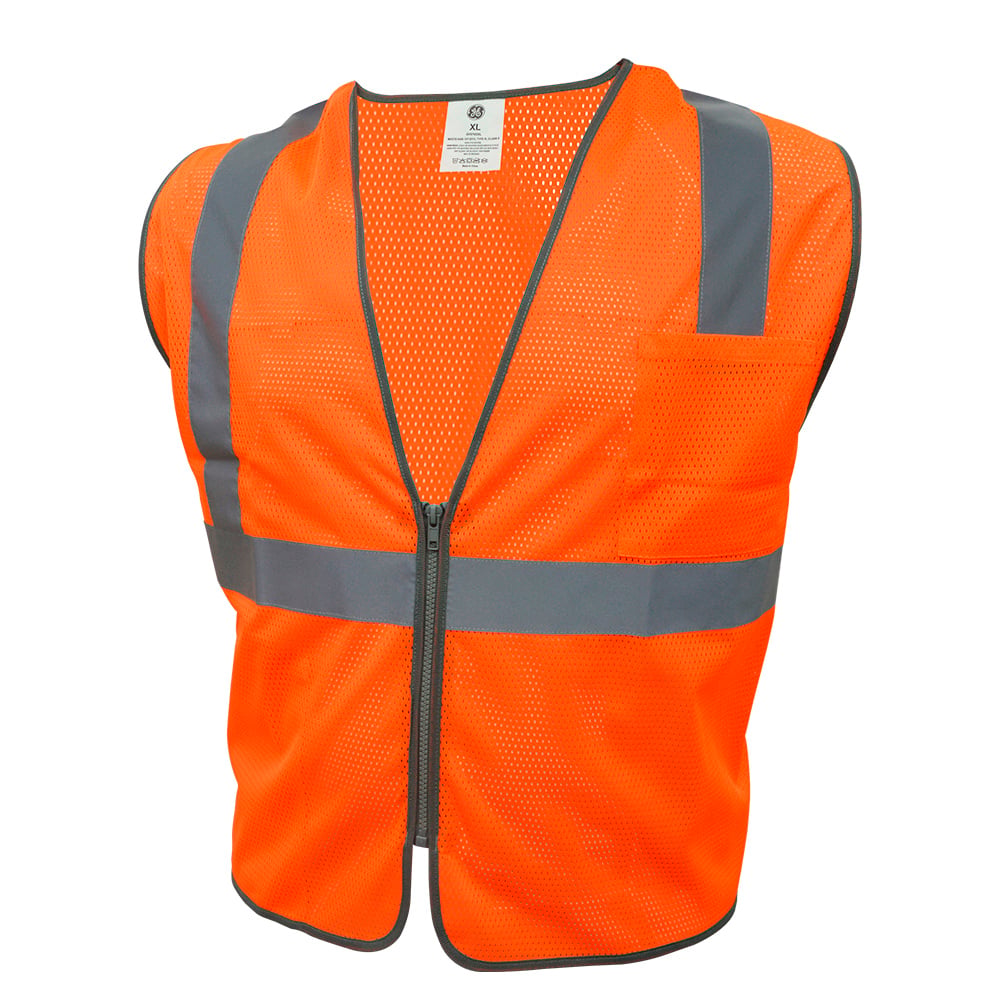 1011317921.jpg GE Protección Chaleco de seguridad naranja 2XL con 2 bolsillos | equipo de protección personal