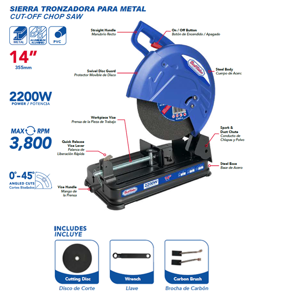 1033119674.jpg Tronzadora 2200W 110-120V para corte en obra y taller