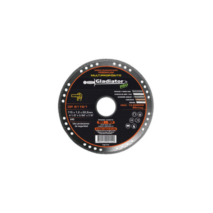 Disco diamantado continuo 4 1/2 multipropósito 115 mm