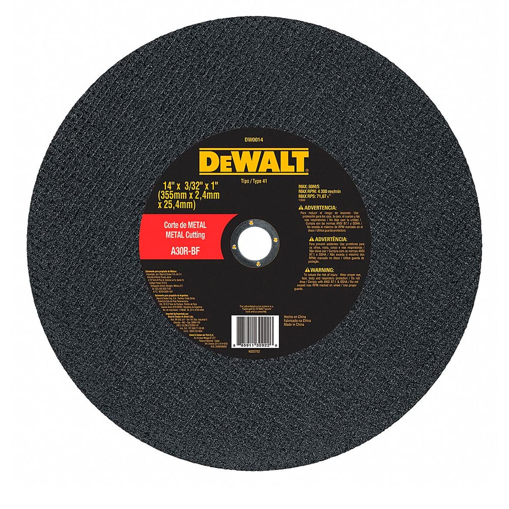 1054817097.jpg Disco de corte para metal 14x3/32x1 DEWALT