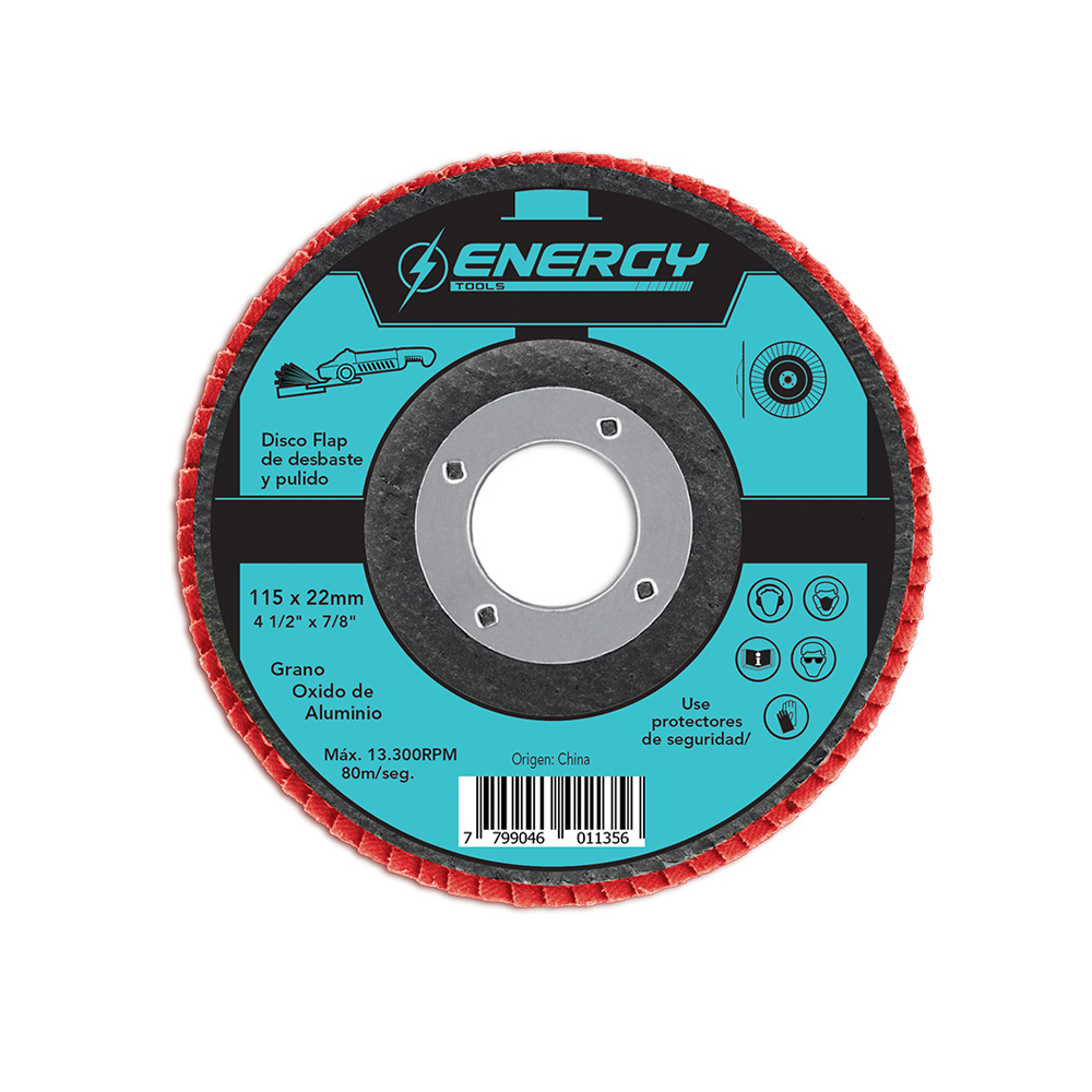 1055216161.jpg Disco flap 4 1/2 grano 100 para acabado fino en metal (115 mm)