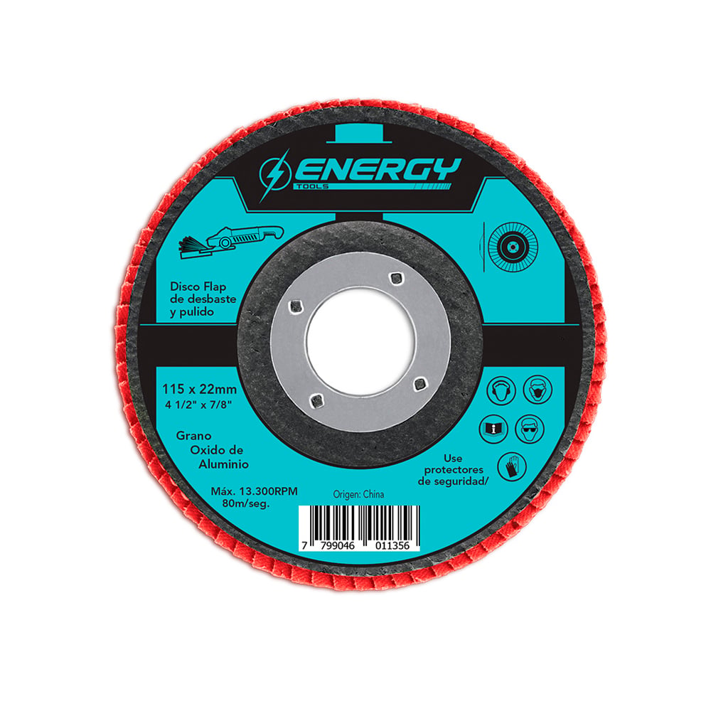 1055216168.jpg Disco flap 4 1/2 grano 120 para esmeril angular