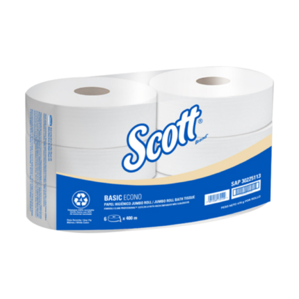 Papel Higiénico Scott Basic Rollo Jumbo 400m Hoja Sencilla en Costa Rica - Xtreme Clean