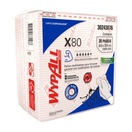 Paño Industrial WypAll X-80 Pre Doblado Rojo en Costa Rica - Xtreme Clean