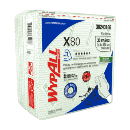 Paño Industrial WypAll X-80 Pre Doblado Verde en Costa Rica - Xtreme Clean