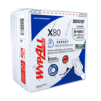 Paño Industrial WypAll X-80 Pre Doblado Azul en Costa Rica - Xtreme Clean