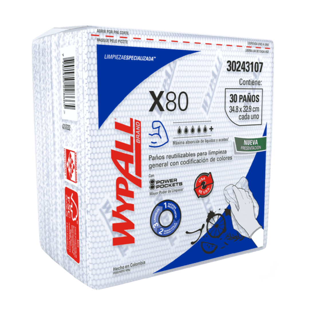 Paño Industrial WypAll X-80 Pre Doblado Azul en Costa Rica - Xtreme Clean Paño Industrial WypAll X-80 Pre Doblado Azul en Costa Rica - Xtreme Clean