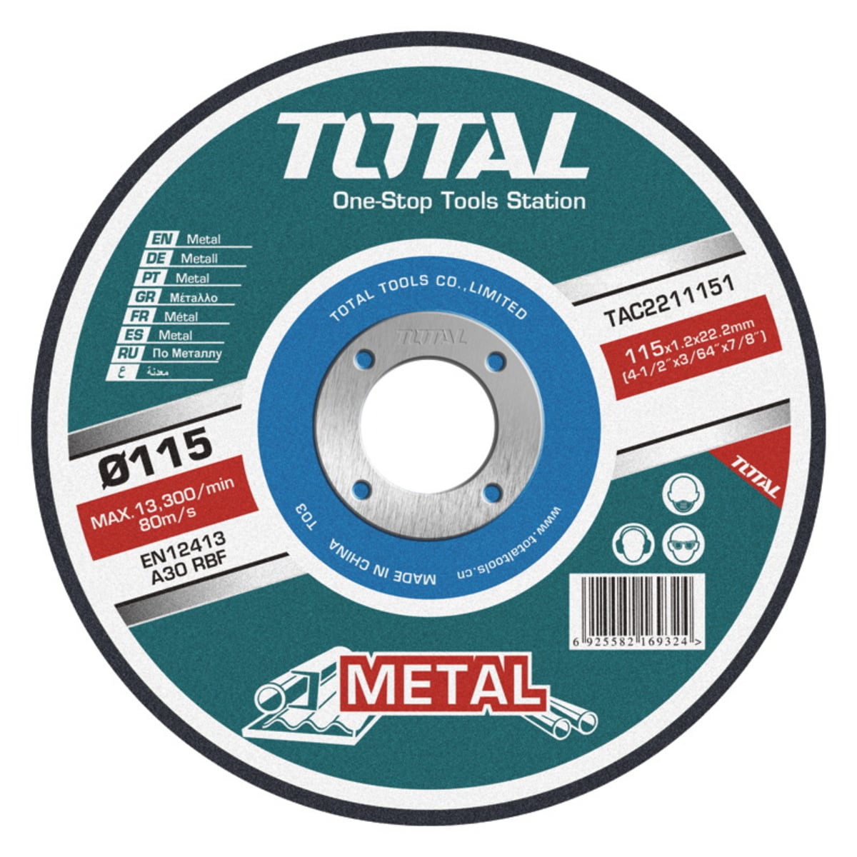 Disco para Cortar Metal TOTAL Delgado 4 1/2" x 1.2mm Disco para Cortar Metal TOTAL Delgado 4 1/2" x 1.2mm