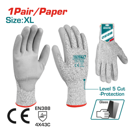 Guantes anticortes TOTAL XL con palma de PU y antiestáticos