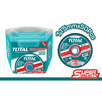 Disco para Cortar Metal TOTAL Delgado 4 1/2" x 1.2mm — Caja 50 unidades