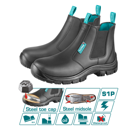 Zapato de Seguridad Total Bota Negra Sin Cordón TSP209S1P