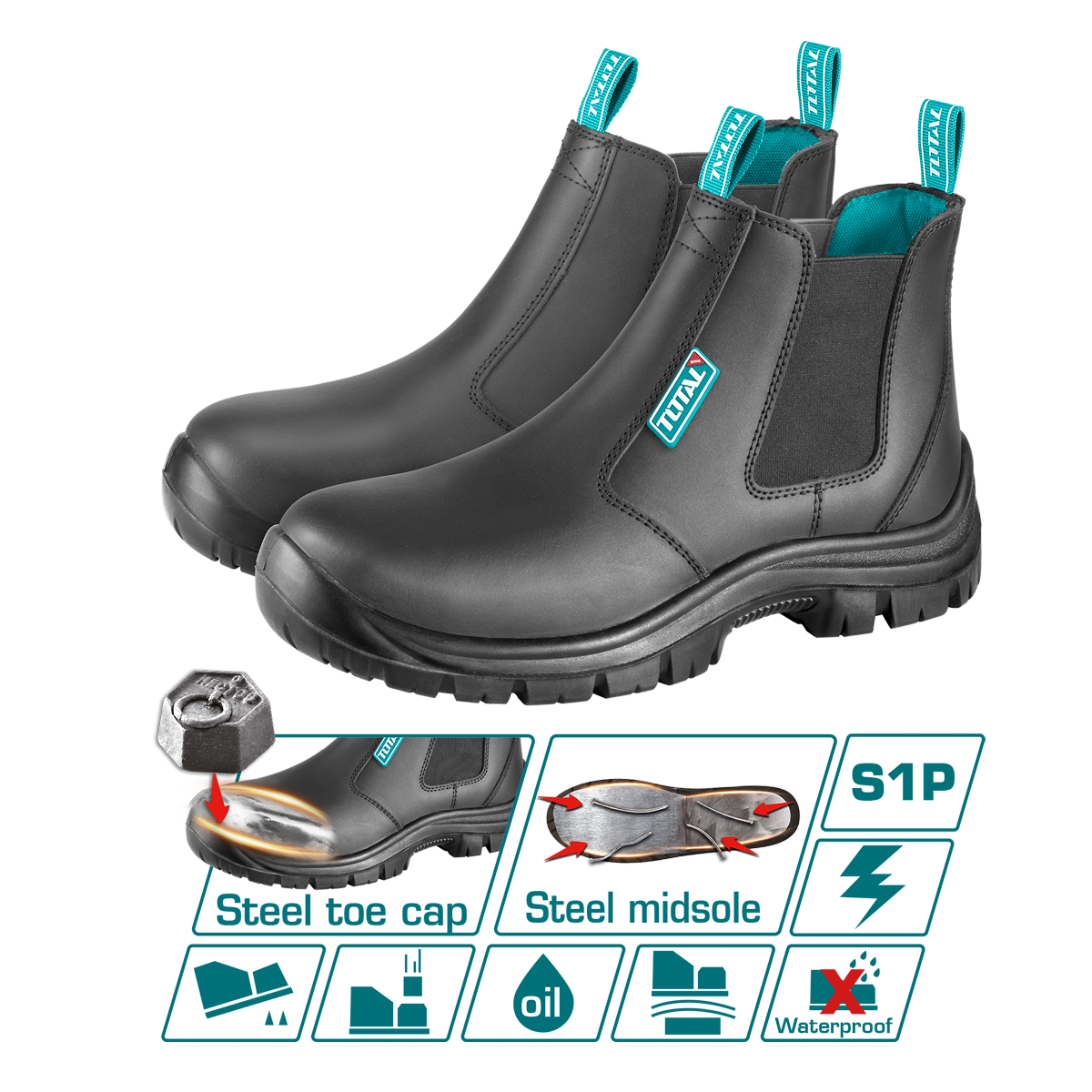 40002648-.png Zapato de Seguridad Total Bota Negra Sin Cordón TSP209S1P