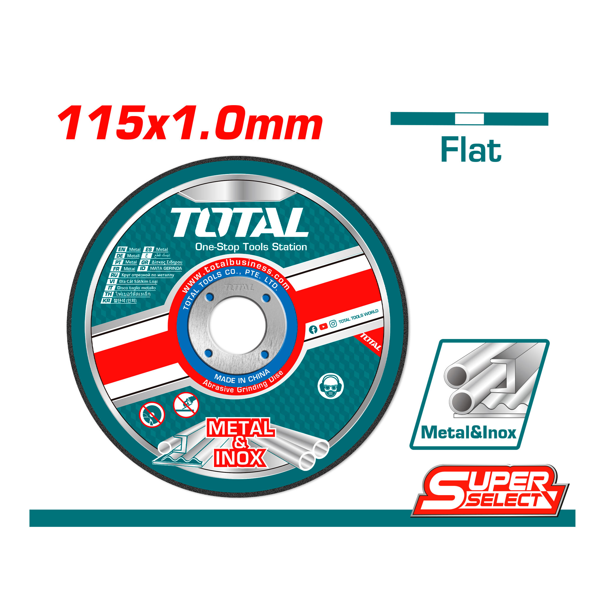 Disco para Cortar Metal TOTAL Delgado 4 1/2" x 1.0mm Disco para Cortar Metal TOTAL Delgado 4 1/2" x 1.0mm