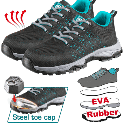 Zapato de Seguridad Total Tenis Negro Punta de Acero TSP206SB