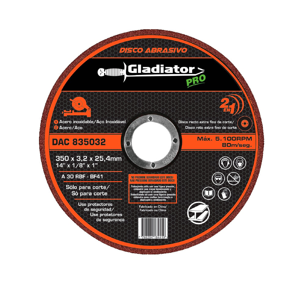 DAC835032.jpg Disco de corte fino 14 pulgadas x 1/8 para metal