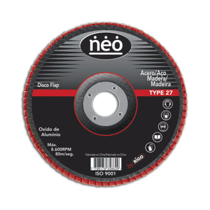 Disco flap 4 1/2 grano 100 para acabado fino (115 mm)