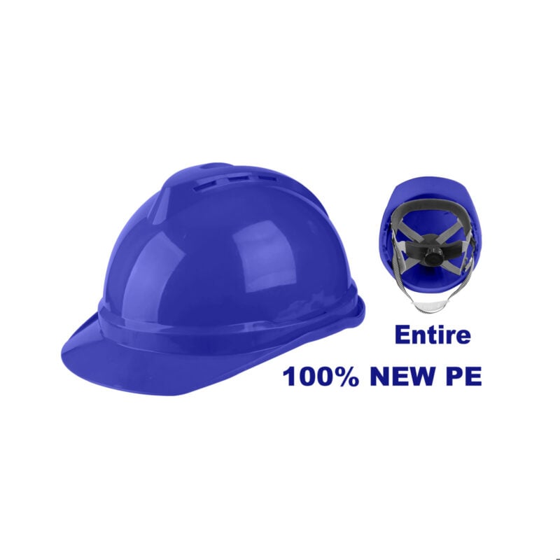 Casco de seguridad azul EMTOP con barbiquejo ESHT0803