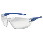 GE Protección Lentes de seguridad transparentes con armazón azul para salud ocupacional