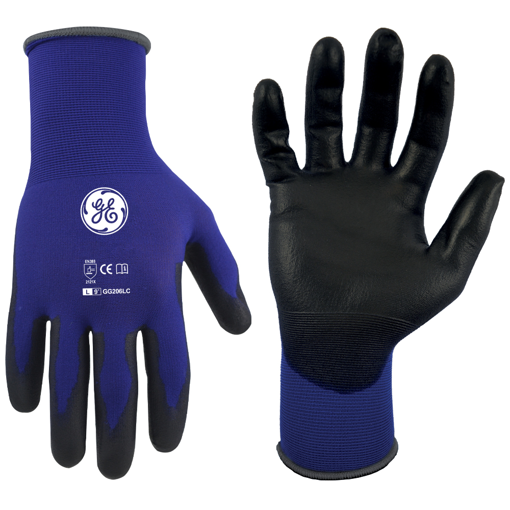 GG206L.jpg GE Protección Guantes recubiertos de PU 18G talla L (12 pares) para salud ocupacional