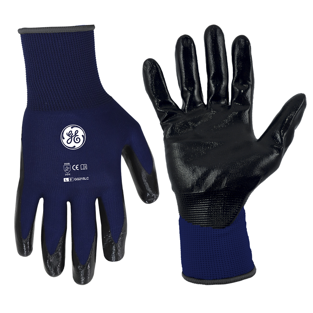 GG215LC-1.jpg GE Protección Guante recubierto de nitrilo talla L para salud ocupacional