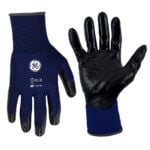 GE Protección Guantes de nitrilo recubiertos talla L, paquete 12 pares