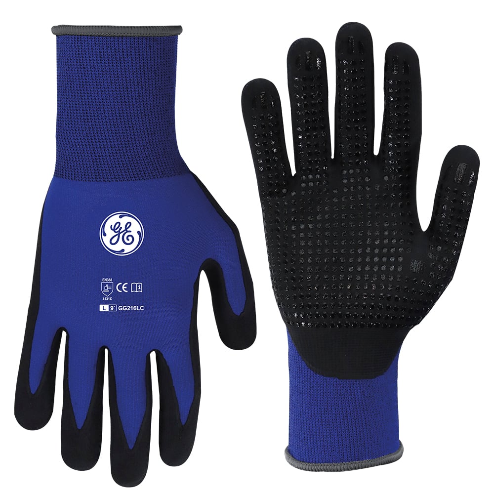 GG216LC.jpg GE Protección Guantes de nitrilo recubiertos talla L (GG216LC)