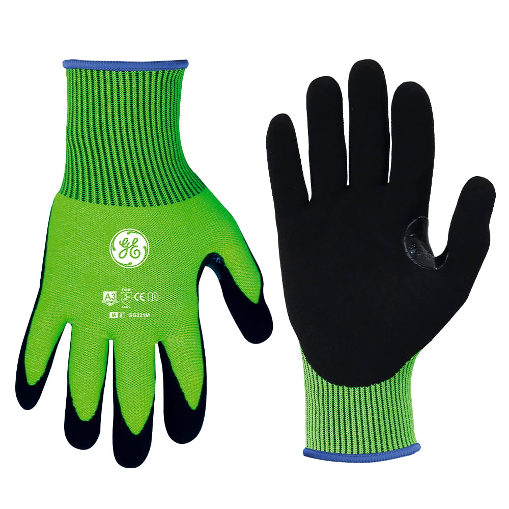 GG221L.jpg GE Protección Guantes de nitrilo recubiertos Hi-Vis A3, 12 pares talla L