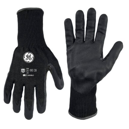 GE Protección Guantes de nitrilo recubiertos A6, talla L