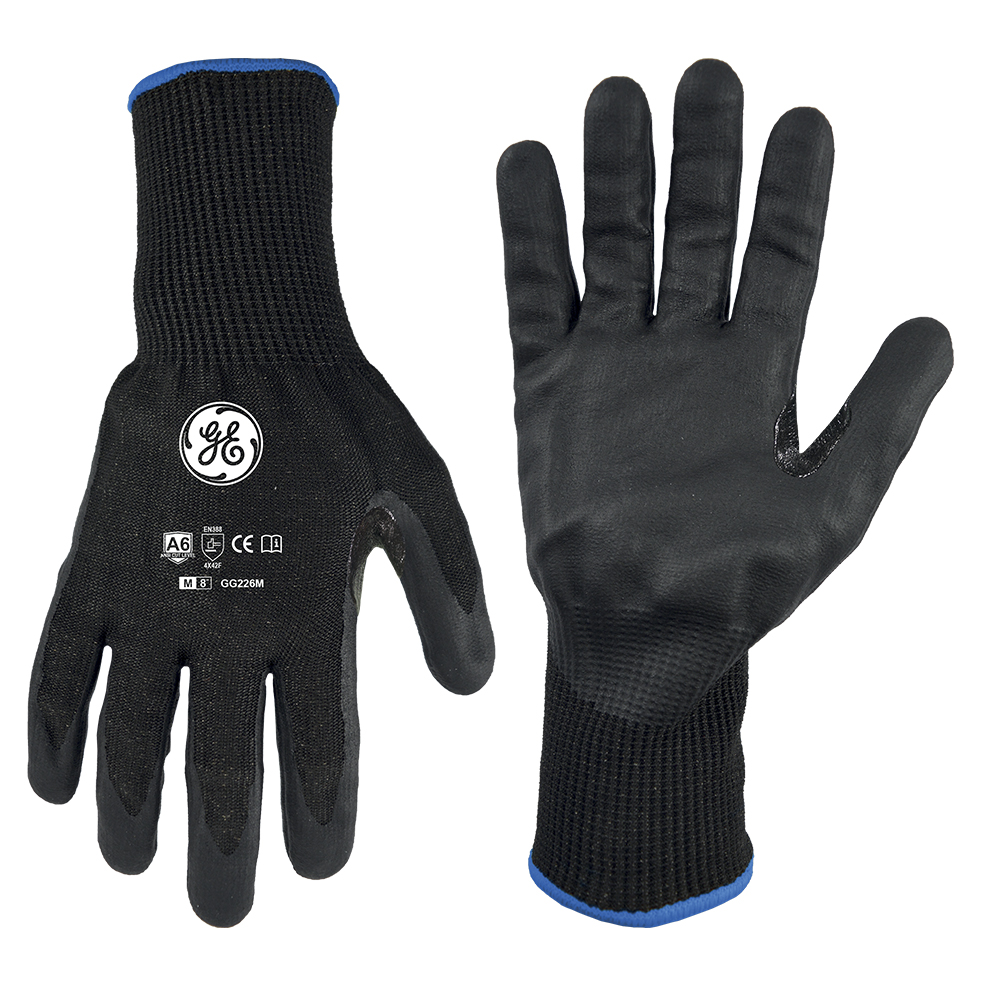 GG226M.jpg GE Protección Guantes de nitrilo recubiertos A6 talla M (12 pares)