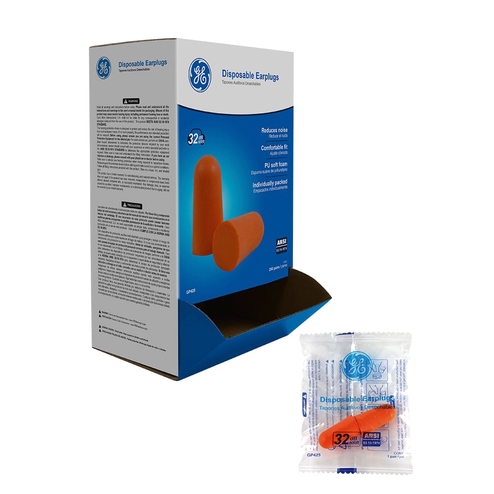 GP425.jpg GE Protección Tapones auditivos desechables GP425 (200 pares)